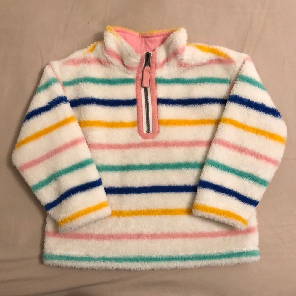 Hanna Andersson Half Zip Striped Fleece Jacket